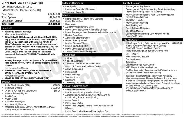 Used 2021 Black Cadillac Sport image 2