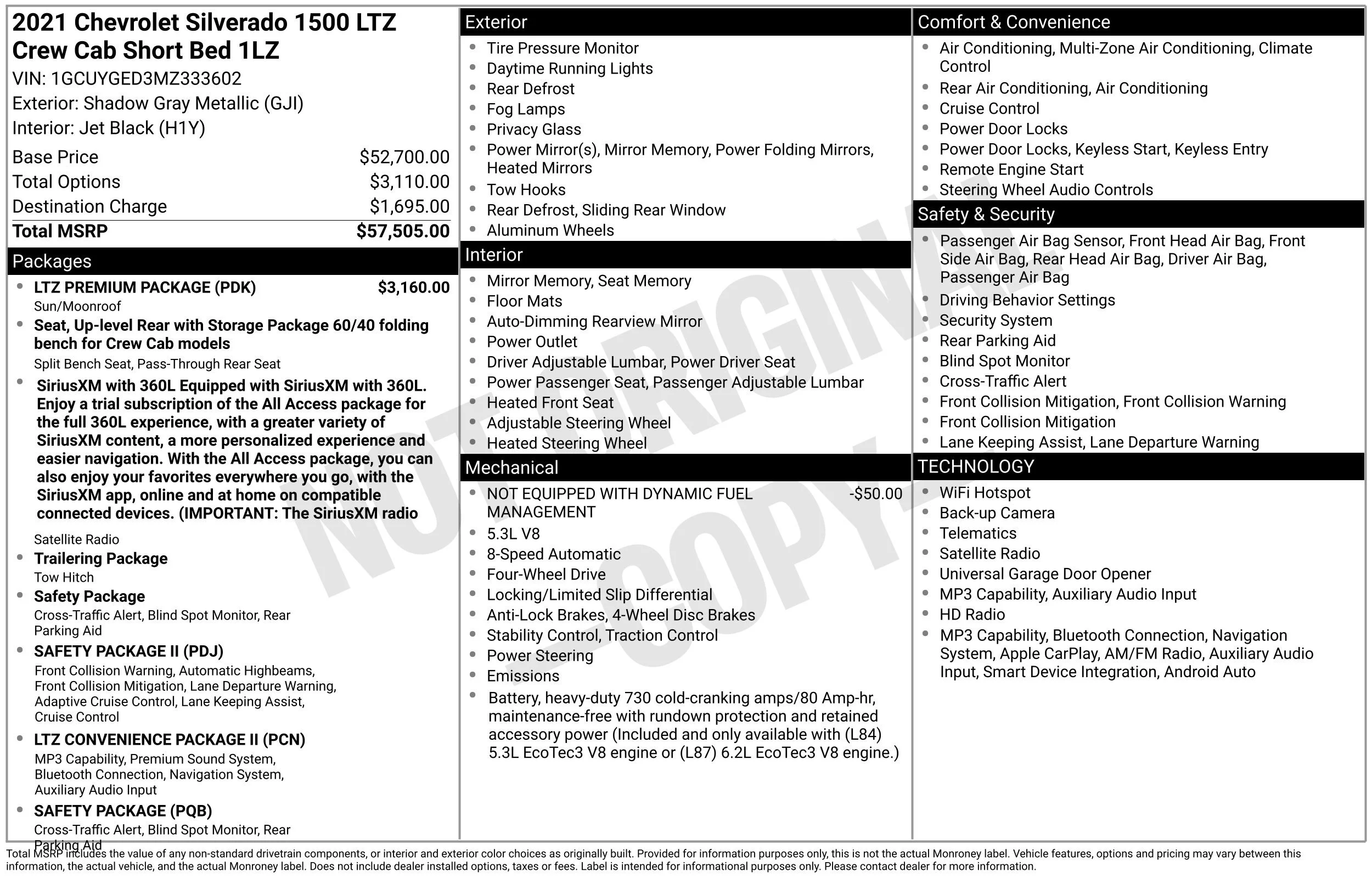 Used 2021 SHADOW GRAY METALLIC Chevrolet LTZ image 13