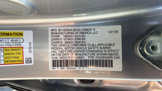 New 2026 Solar Silver Metallic Honda SE image 33