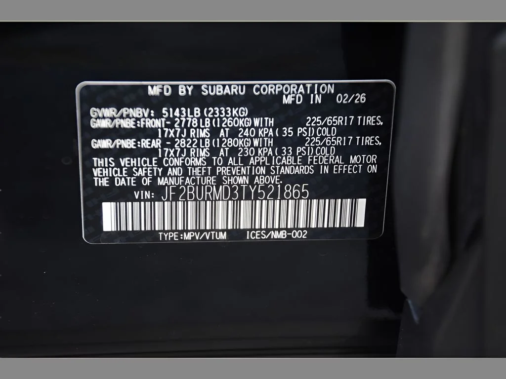 New 2026 CRYSTAL BLACK SILICA Subaru Wilderness image 23