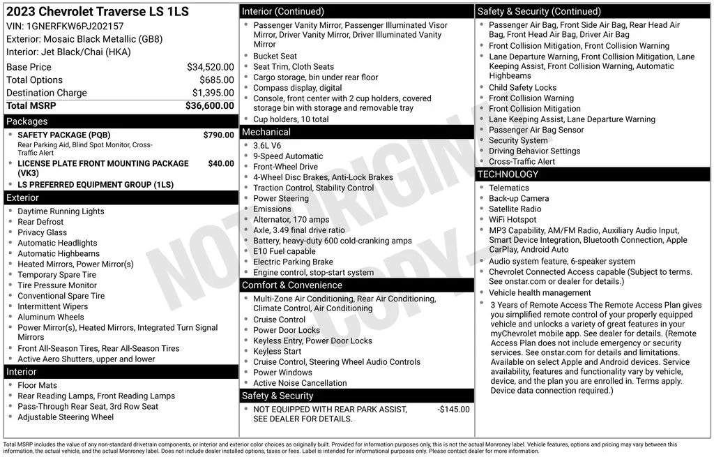 Used 2023 Black Chevrolet LS image 11