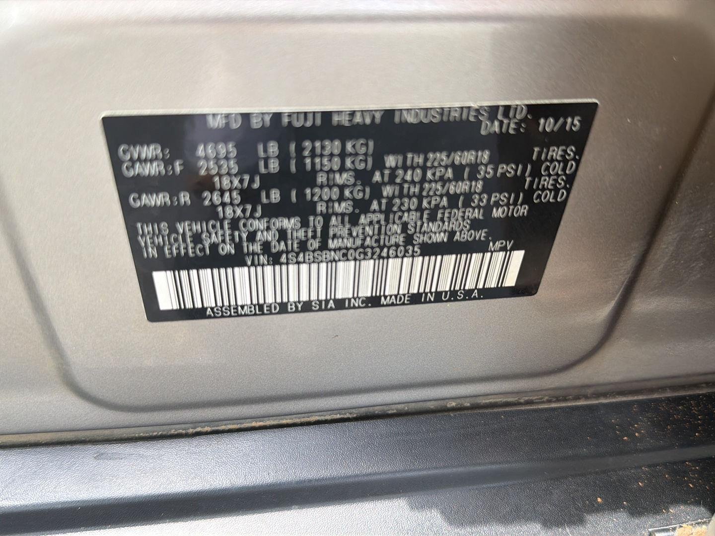 Used 2016 Tungsten Metallic Subaru 2.5i Limited image 43