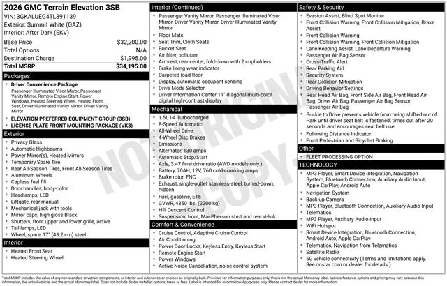 Used 2026 White GMC Elevation image 40