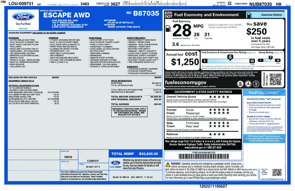 Used 2022 Blue Ford SEL image 21