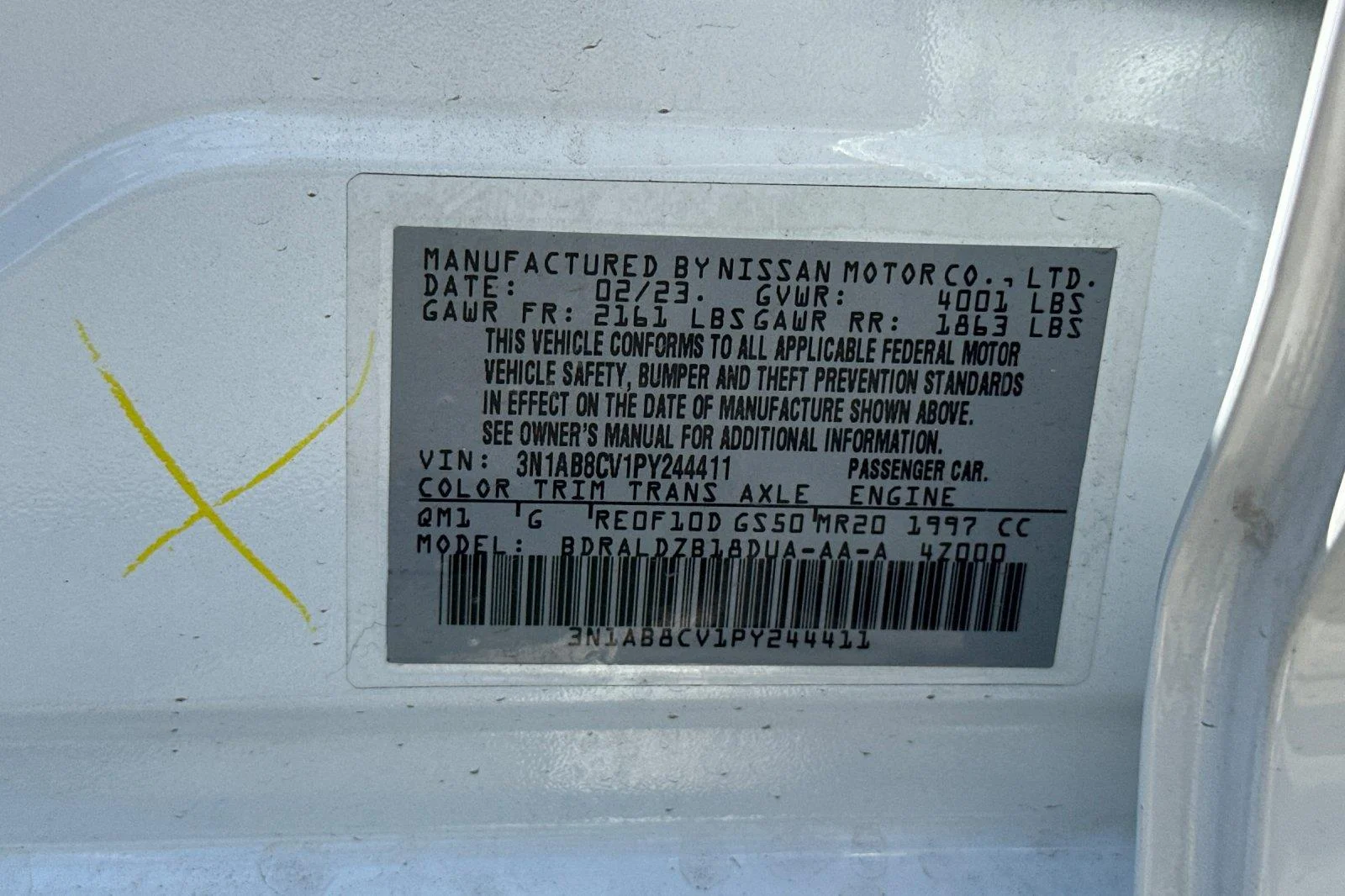Used 2023 Aspen White Tricoat Nissan SV image 28