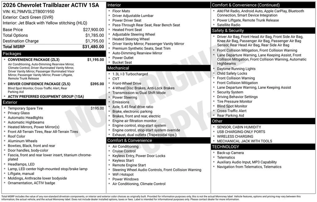 2026 Chevrolet Trailblazer Activ's photo