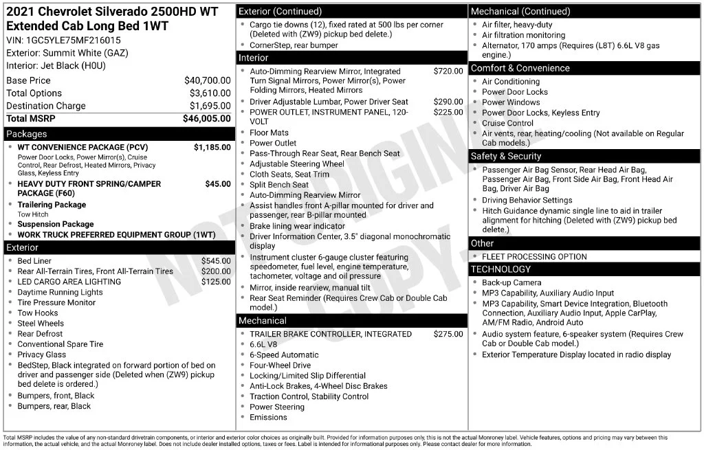 Used 2021 White Chevrolet Work Truck image 15