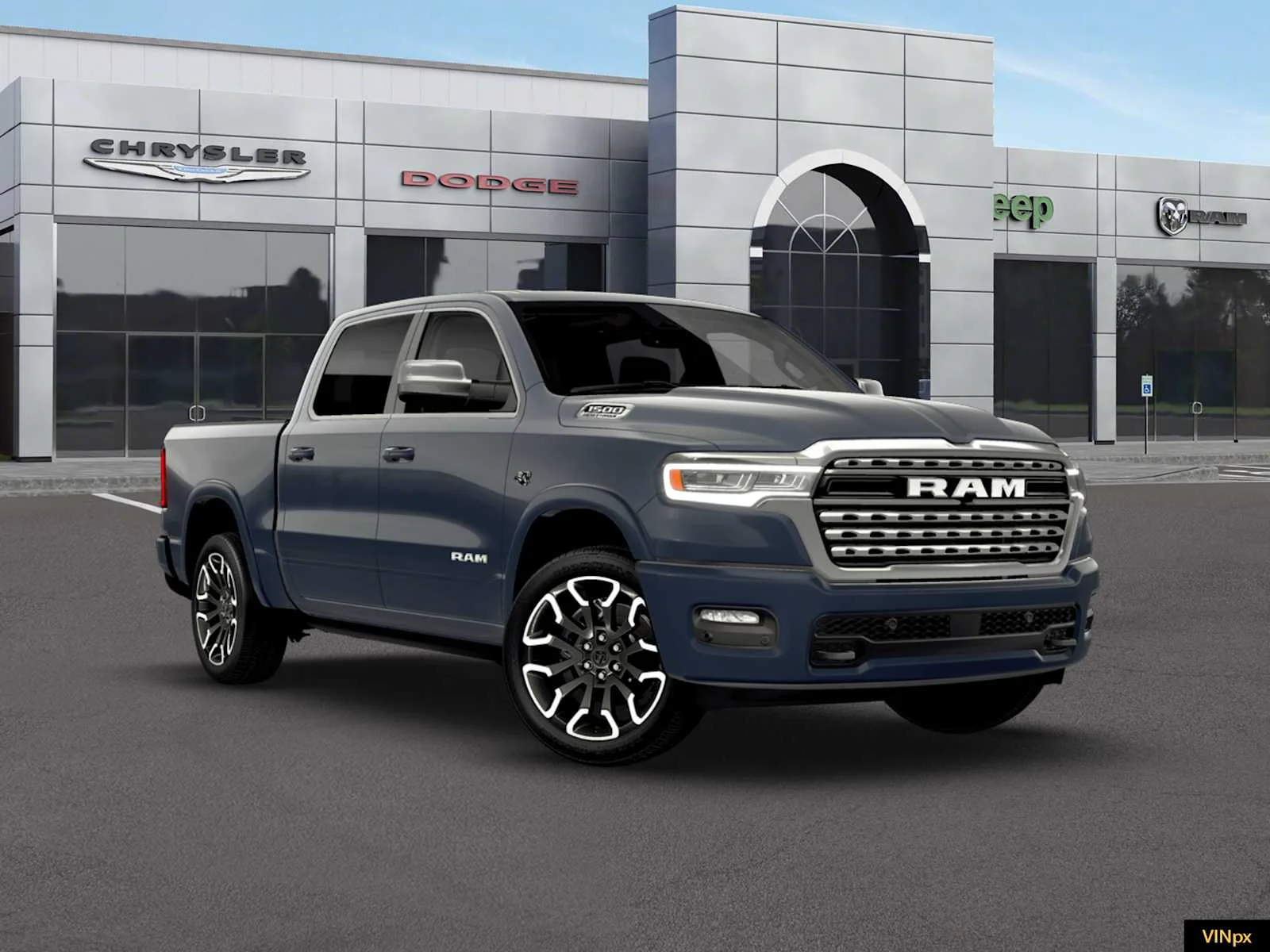 New 2026 Forged Blue Metallic Exterior Paint RAM Longhorn image 11