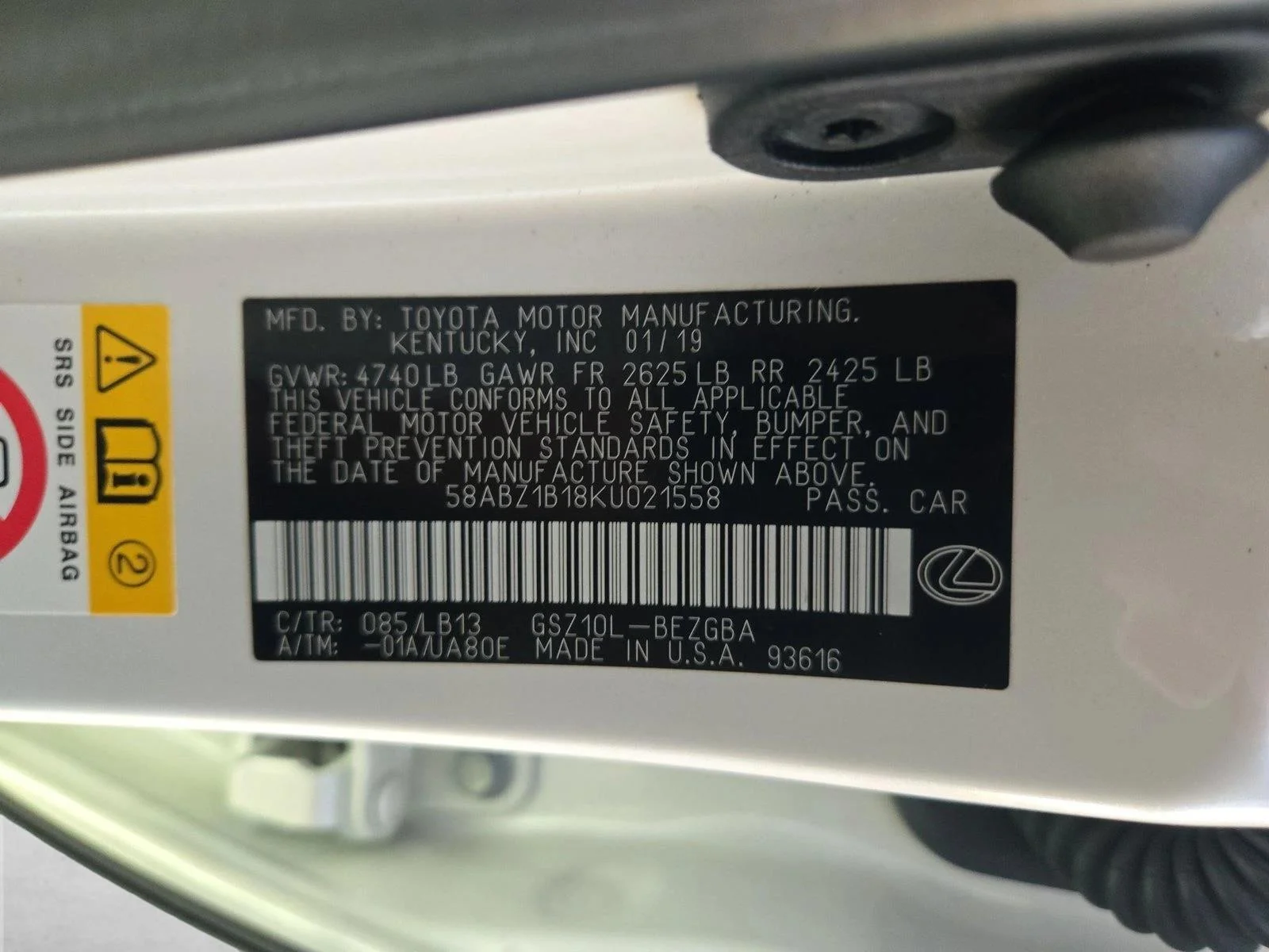 Used 2019 Eminent White Pearl Lexus ES 350 Luxury image 15