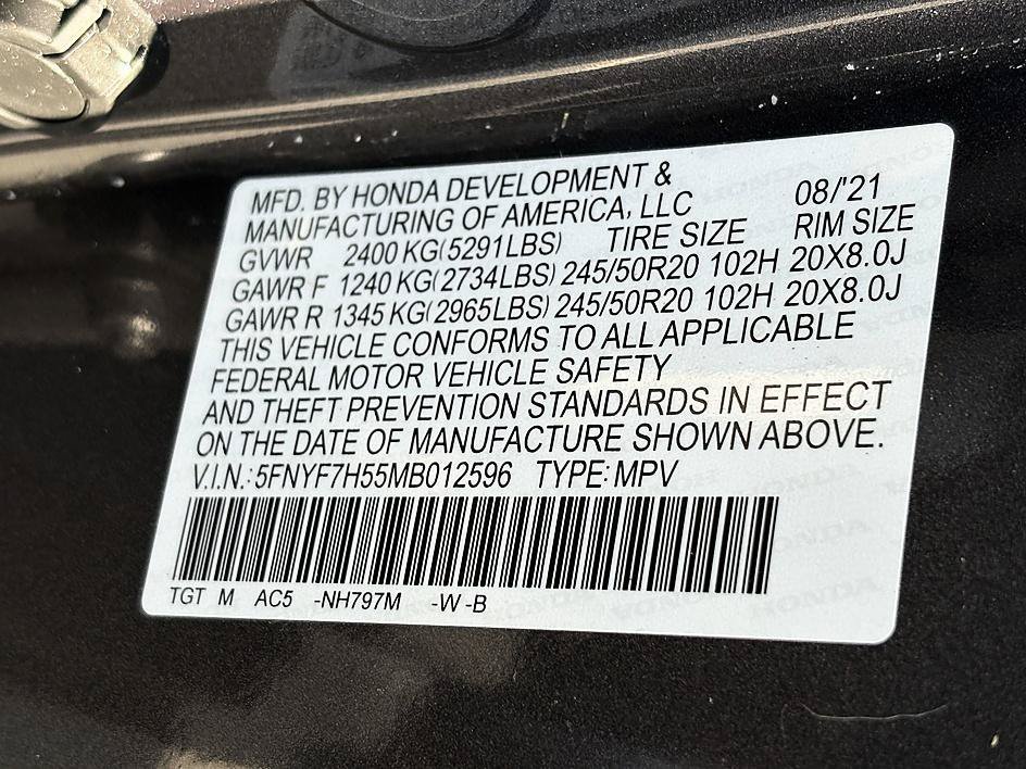 Used 2021 Gray Honda EX-L image 24