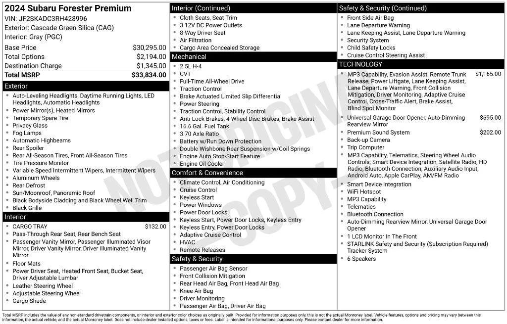 Certified Used 2024 Green Subaru Premium image 6