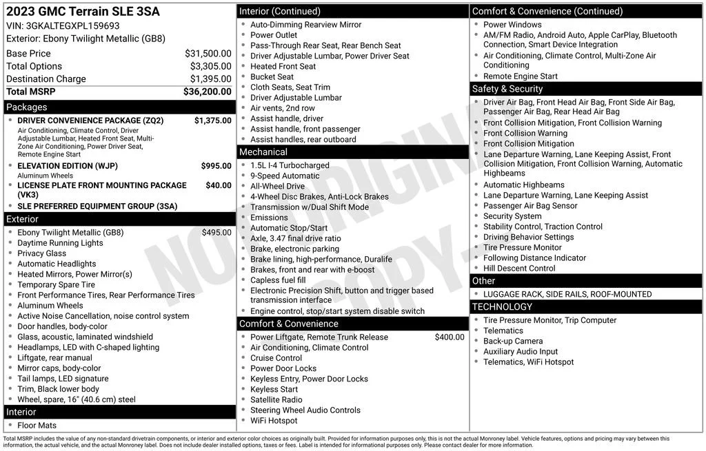 Used 2023 Ebony Twilight Metallic GMC SLE image 6