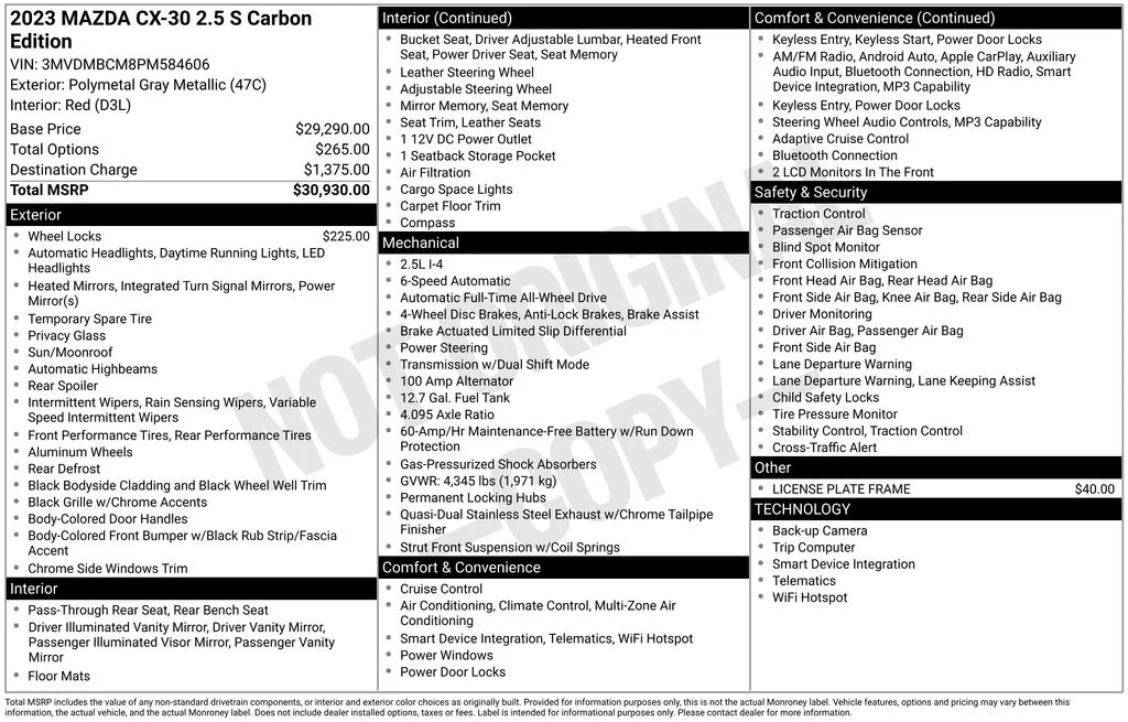 Used 2023 Gray Mazda 2.5 S Carbon Edition image 3