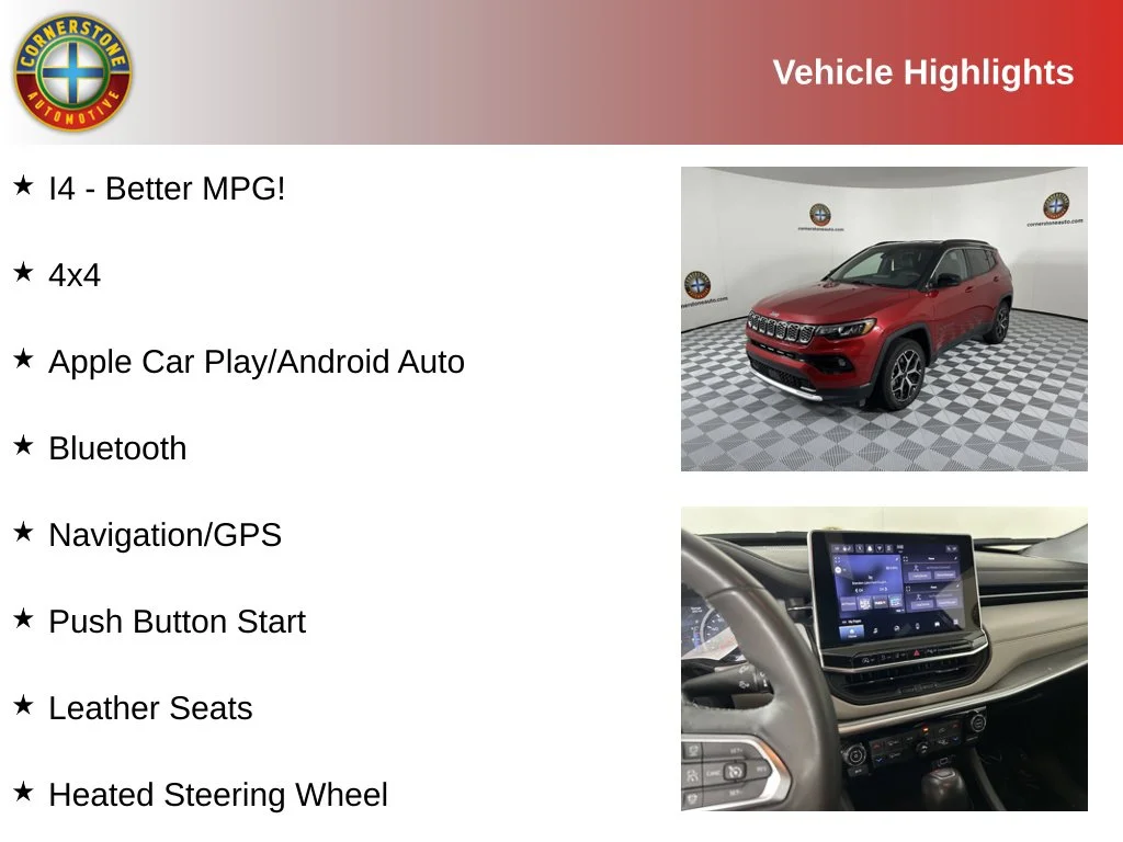 Used 2025 Jeep Compass Limited with VIN 3C4NJDCN1ST550279 for sale in Elk River, Minnesota