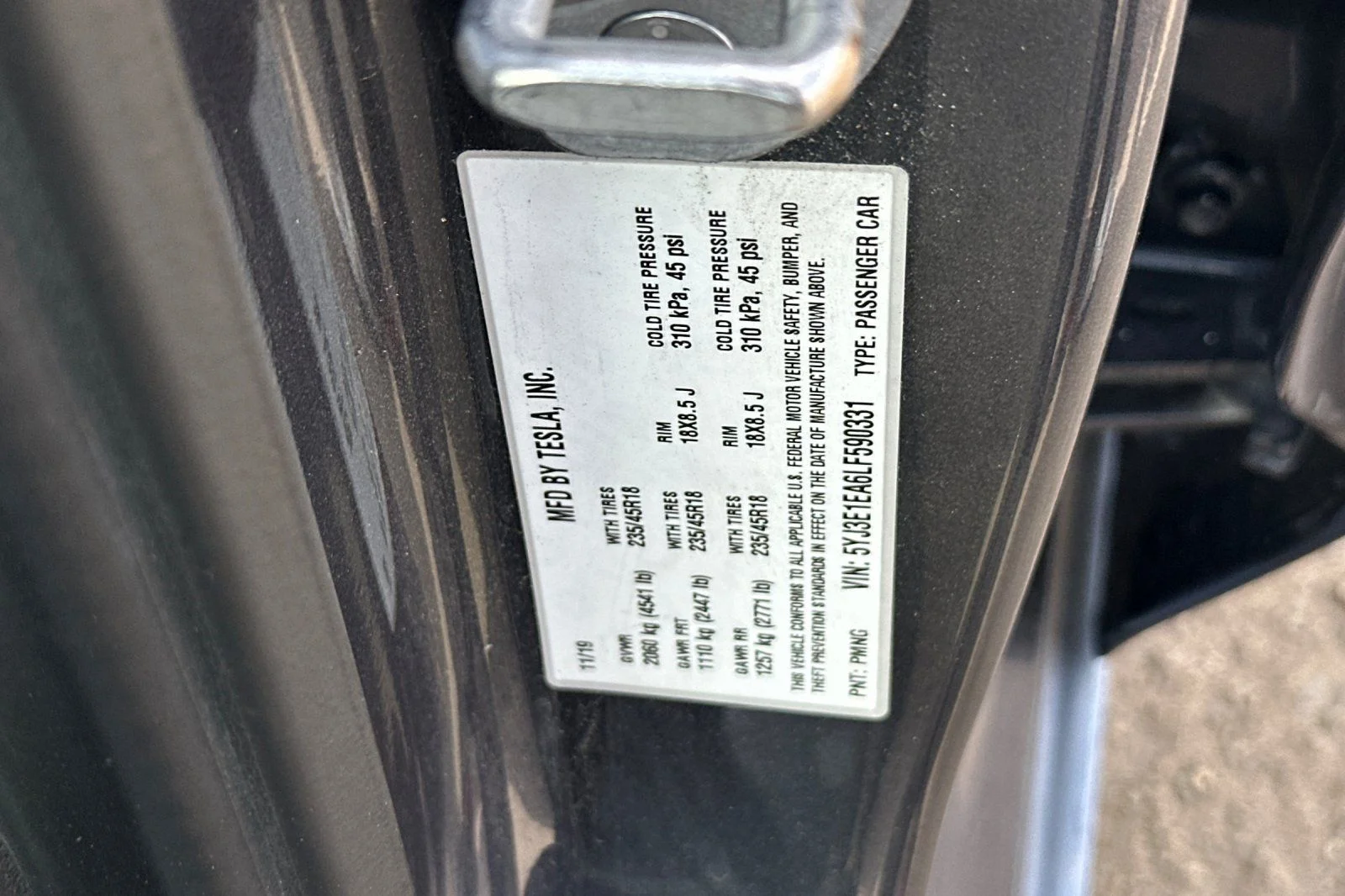 Used 2020 Gray Tesla Standard image 33