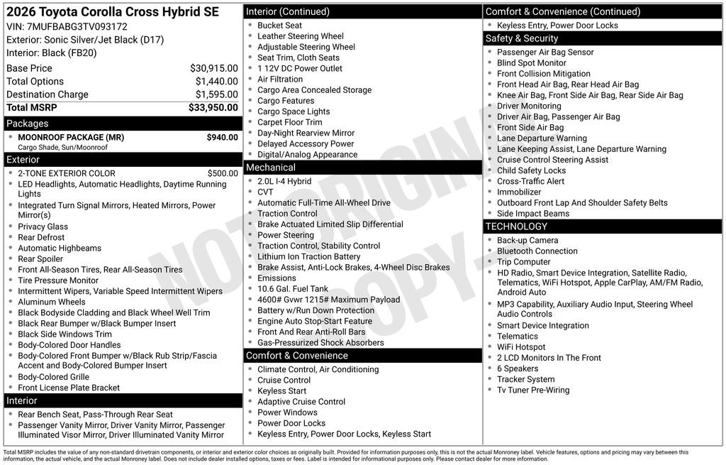 Used 2026 Silver Toyota Hybrid SE image 8
