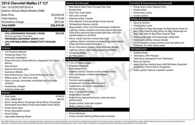 Used 2016 Black Chevrolet LT image 2