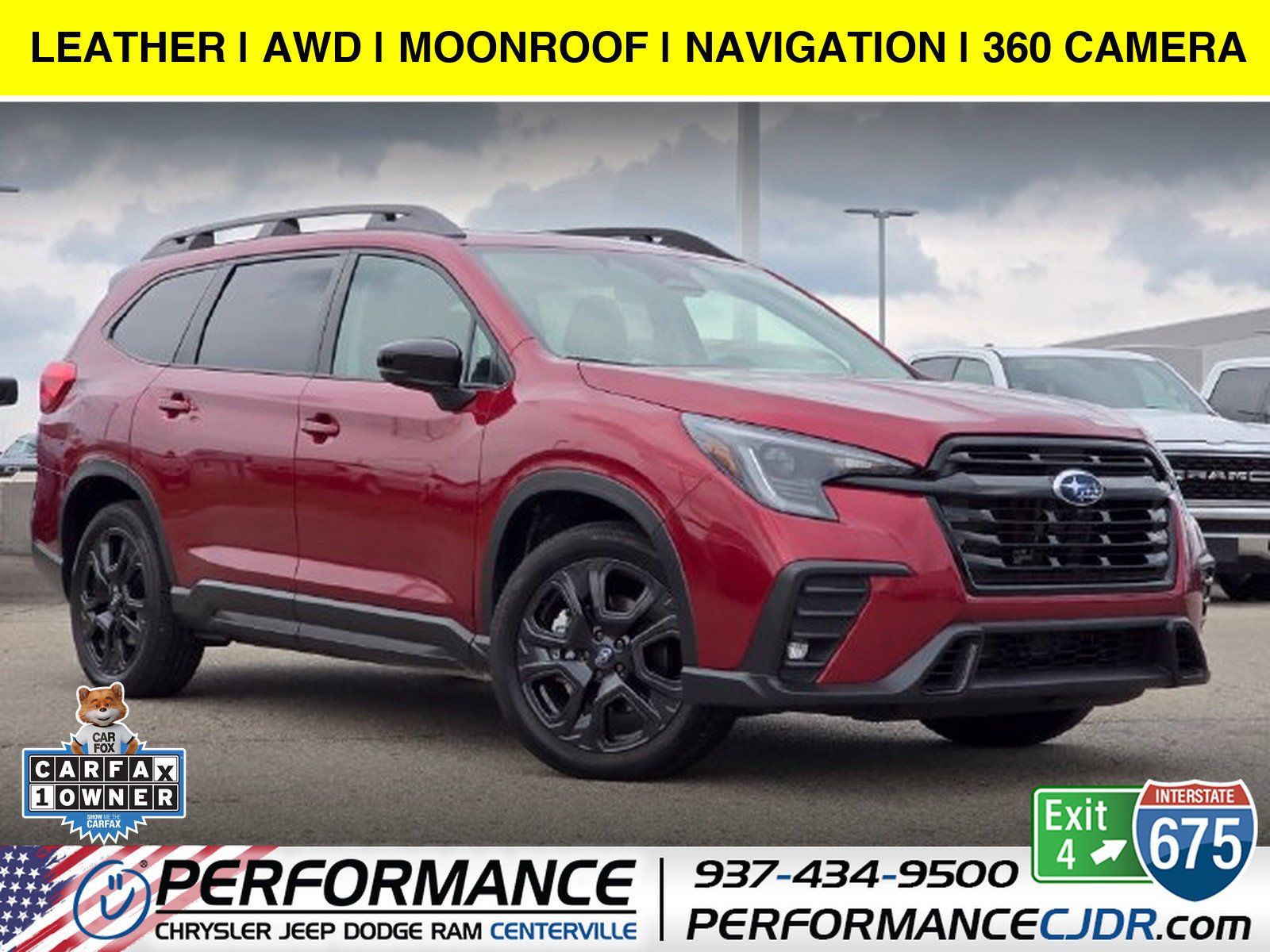 Used 2025 Crimson Red Pearl Subaru Onyx Edition Touring image 1