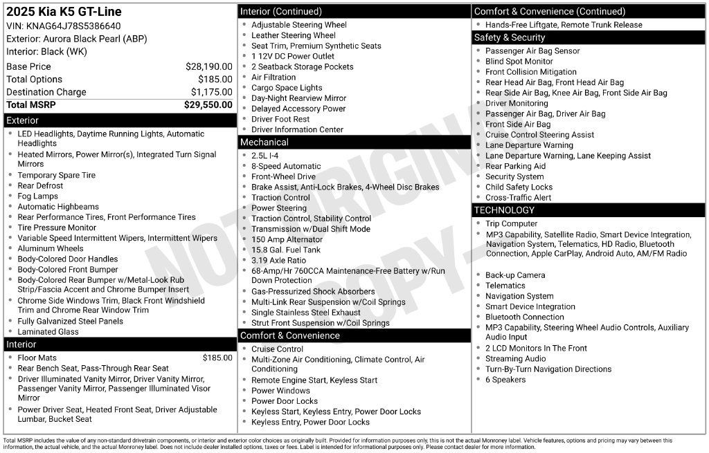 Used 2025 Black Kia GT-Line image 24