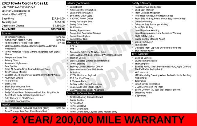 Used 2023 Black Toyota LE image 9