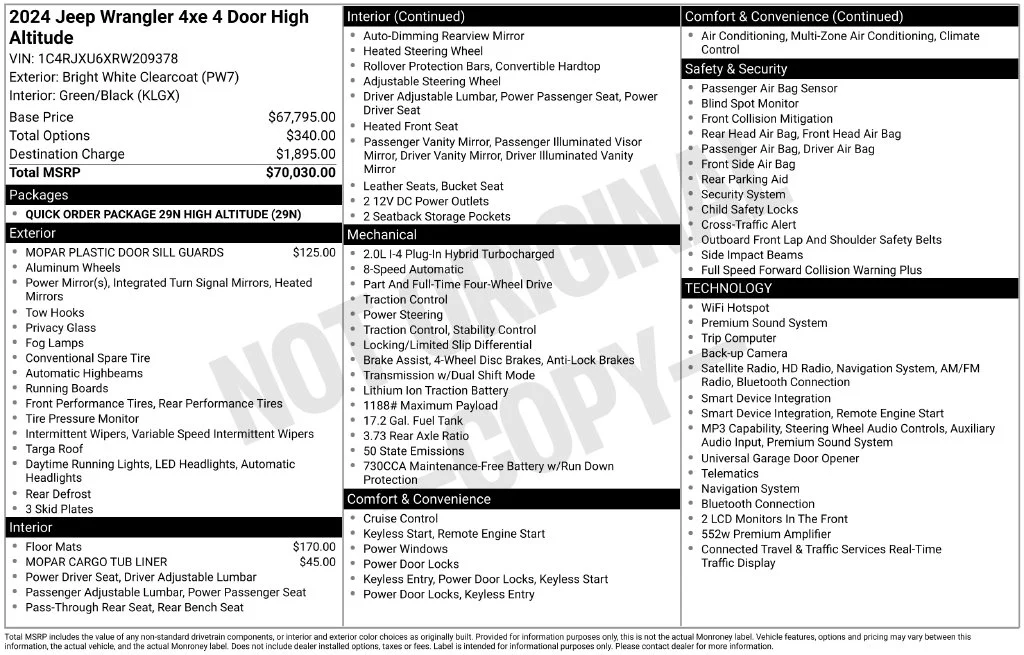 Used 2024 White Jeep High Altitude 4xe image 7