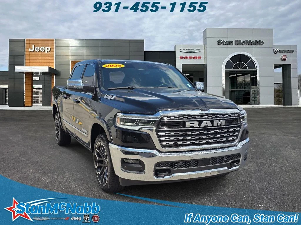 Used 2025 Diamond Black Crystal Pearlcoat Ram Limited image 1