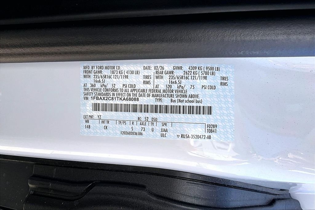 New 2026 Ford Transit-350 XL Passenger Van