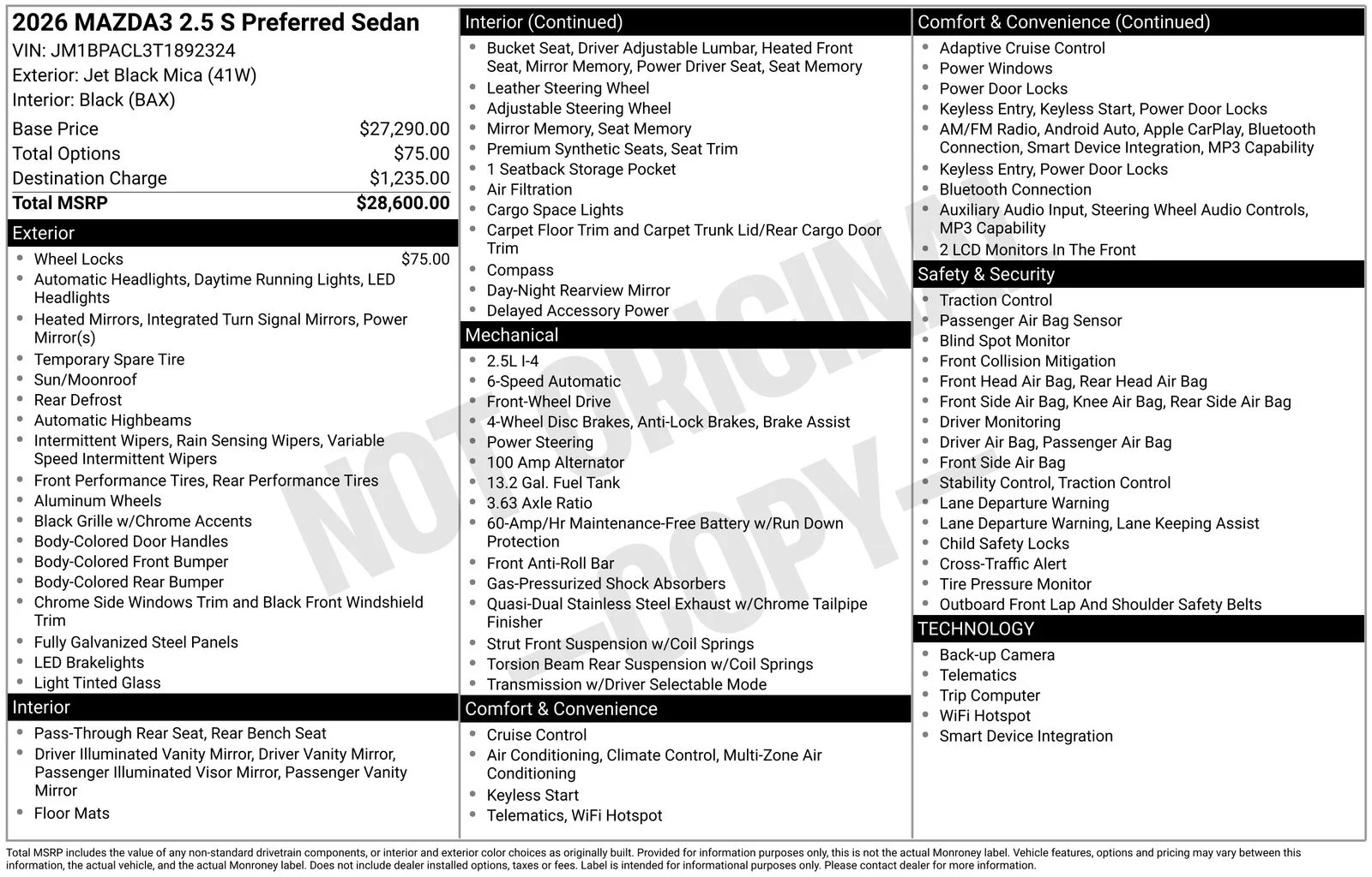 New 2026 Jet Black Mica Mazda 2.5 S Preferred image 4