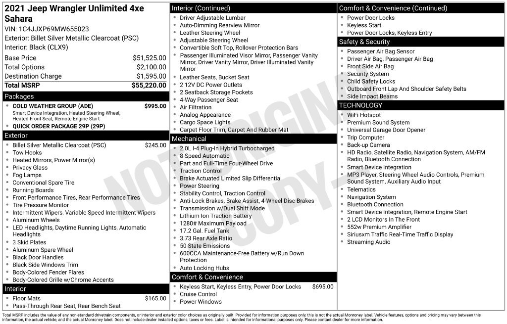 Used 2021 Silver Jeep Unlimited Sahara 4xe image 35