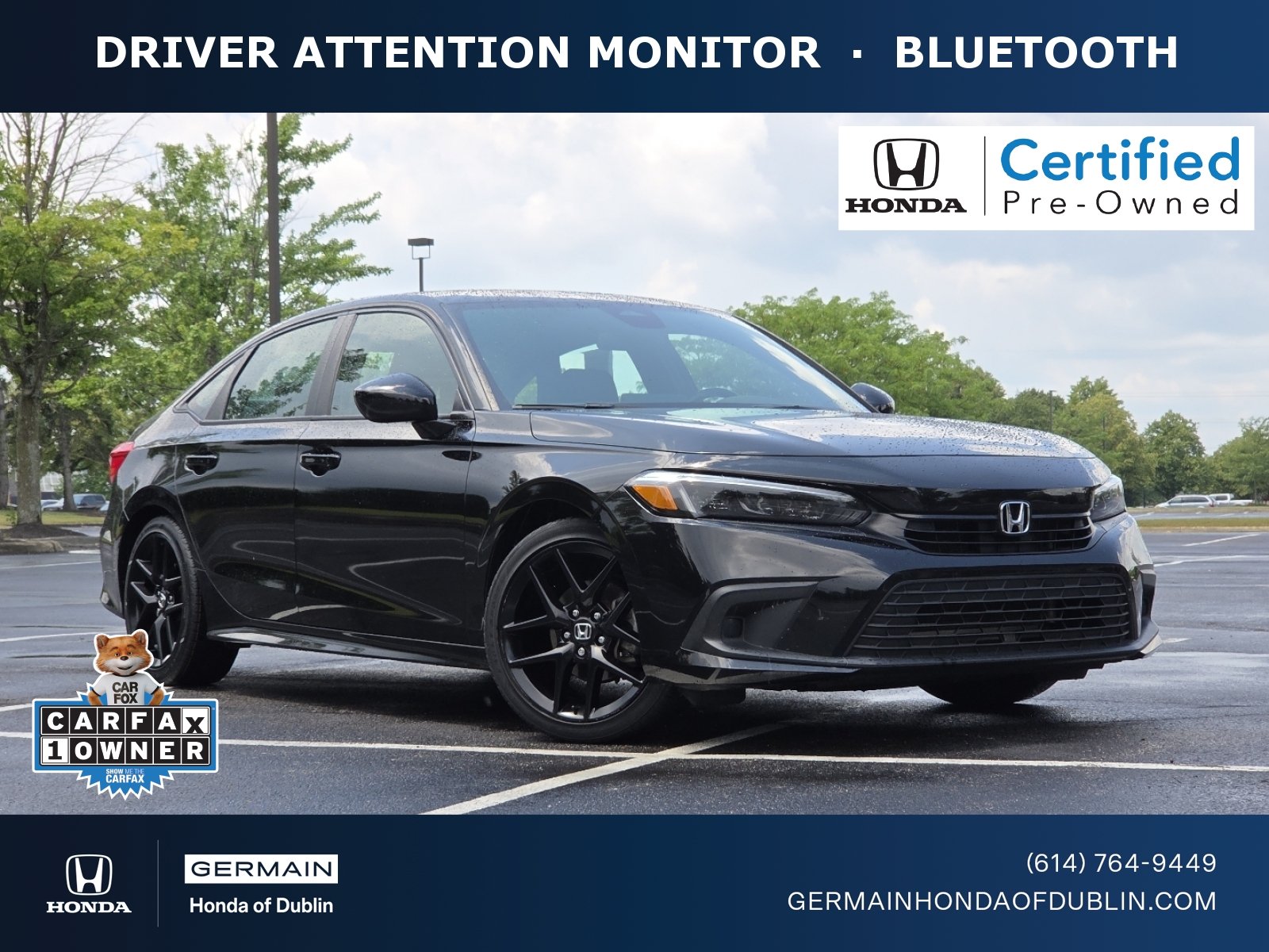 Certified Used 2024 Crystal Black Pearl Honda Sport image 1