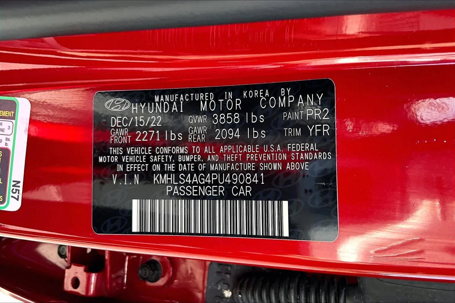 Used 2023 Scarlet Red Pearl Hyundai SEL image 34