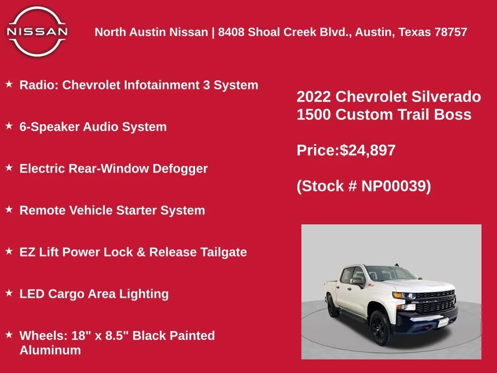 Used 2022 Silver Chevrolet Custom Trail Boss image 22