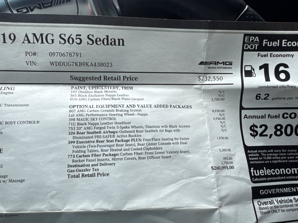 Used 2019 Black Mercedes-Benz S 65 AMG® image 8