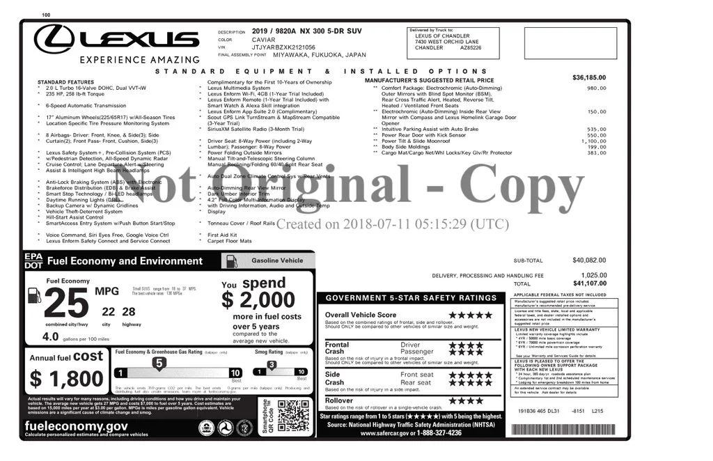 Used 2019 Black Lexus 300 Base image 4