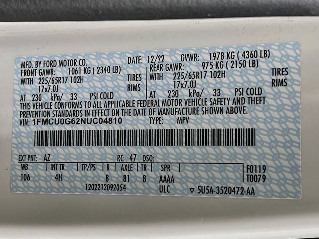 Used 2022 White Ford SE image 9