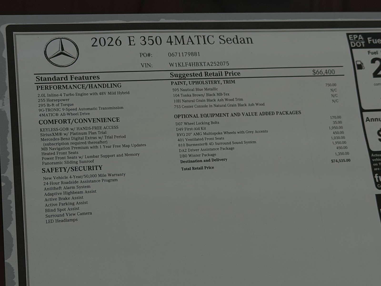 New 2026 Nautical Blue Metallic Mercedes-Benz E 350 image 44