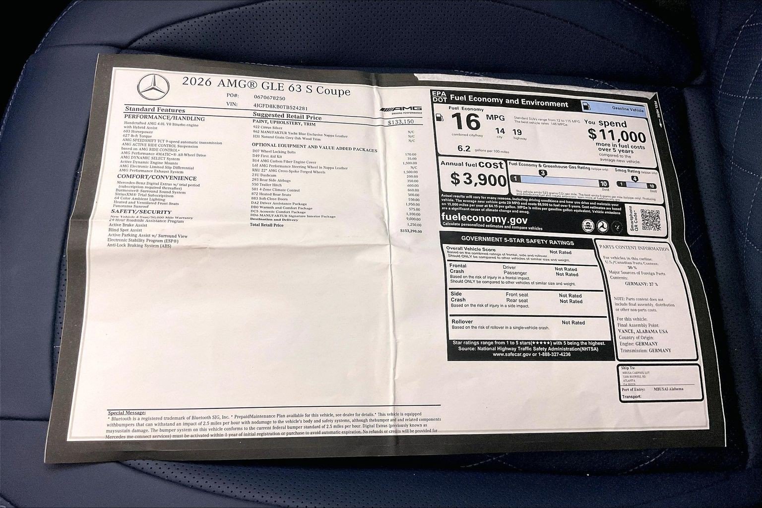 New 2026 Cirrus Silver Metallic Mercedes-Benz AMG® GLE 63 S 4MATIC+ Coupe image 24