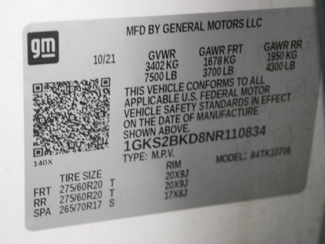 Used 2022 White Frost Tricoat GMC SLT w/ Luxury Pkg & Premium Pkg image 33