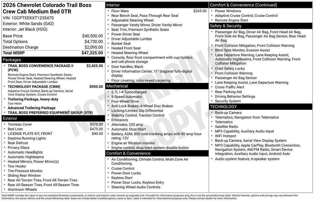 New 2026 White Chevrolet Trail Boss image 11