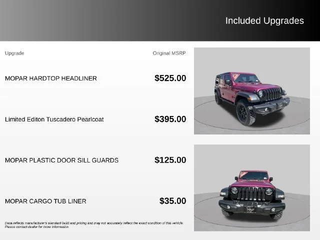 Used 2021 Red Jeep Unlimited Willys image 12