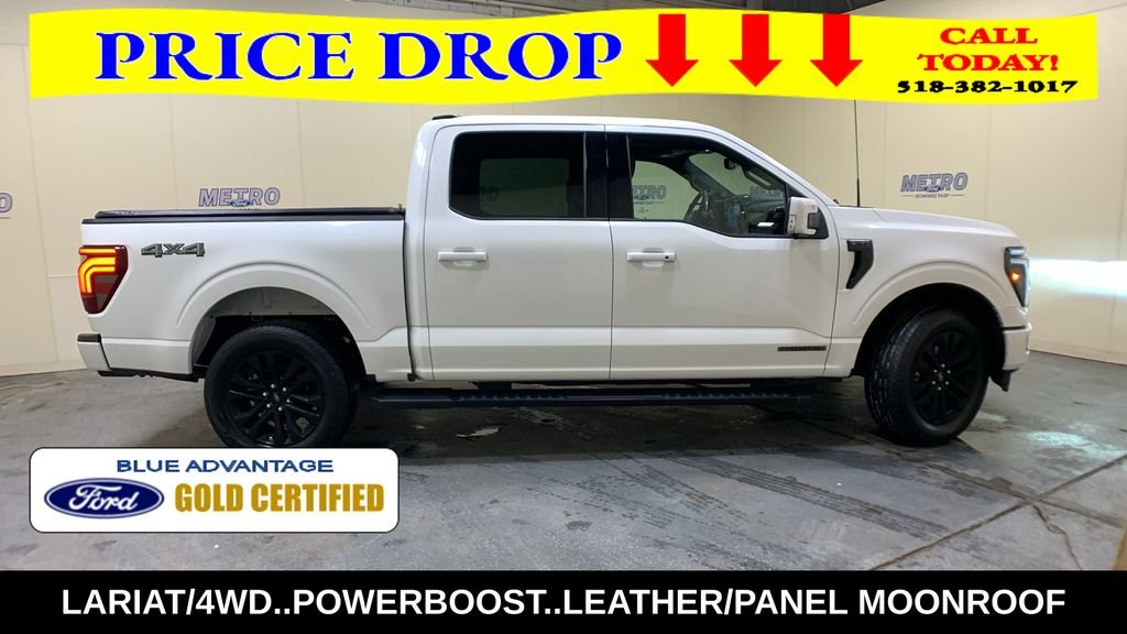 Certified Used 2025 White Metallic Ford Lariat image 2