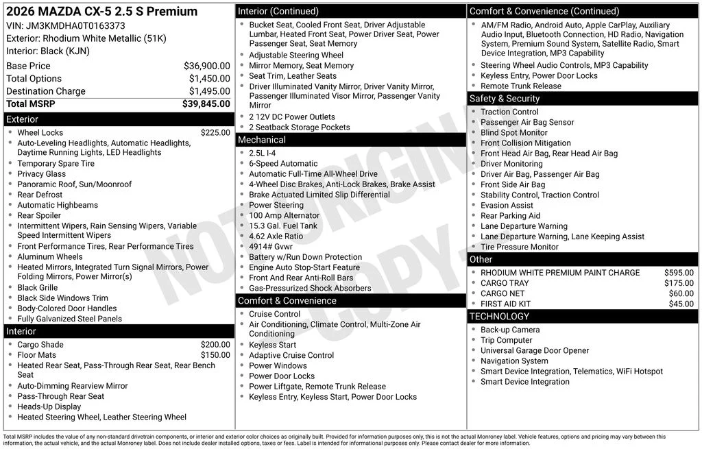 New 2026 Rhodium White Metallic Mazda 2.5 S Premium AWD image 23