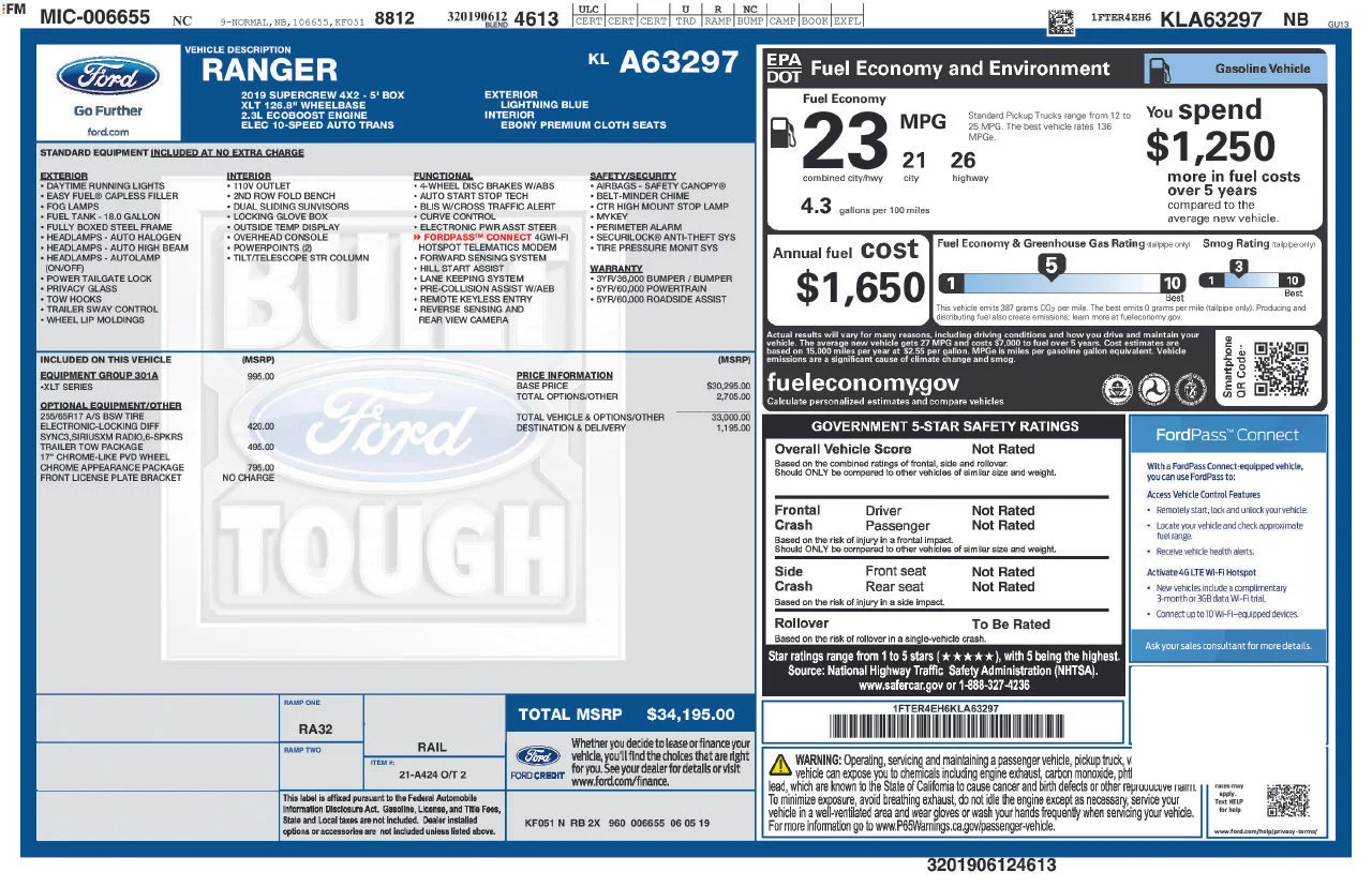 Used 2019 Lightning Blue Metallic Ford XLT image 59