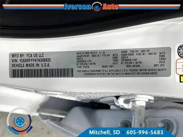 New 2026 Bright White Clear-Coat Exterior Paint RAM BIG HORN image 12