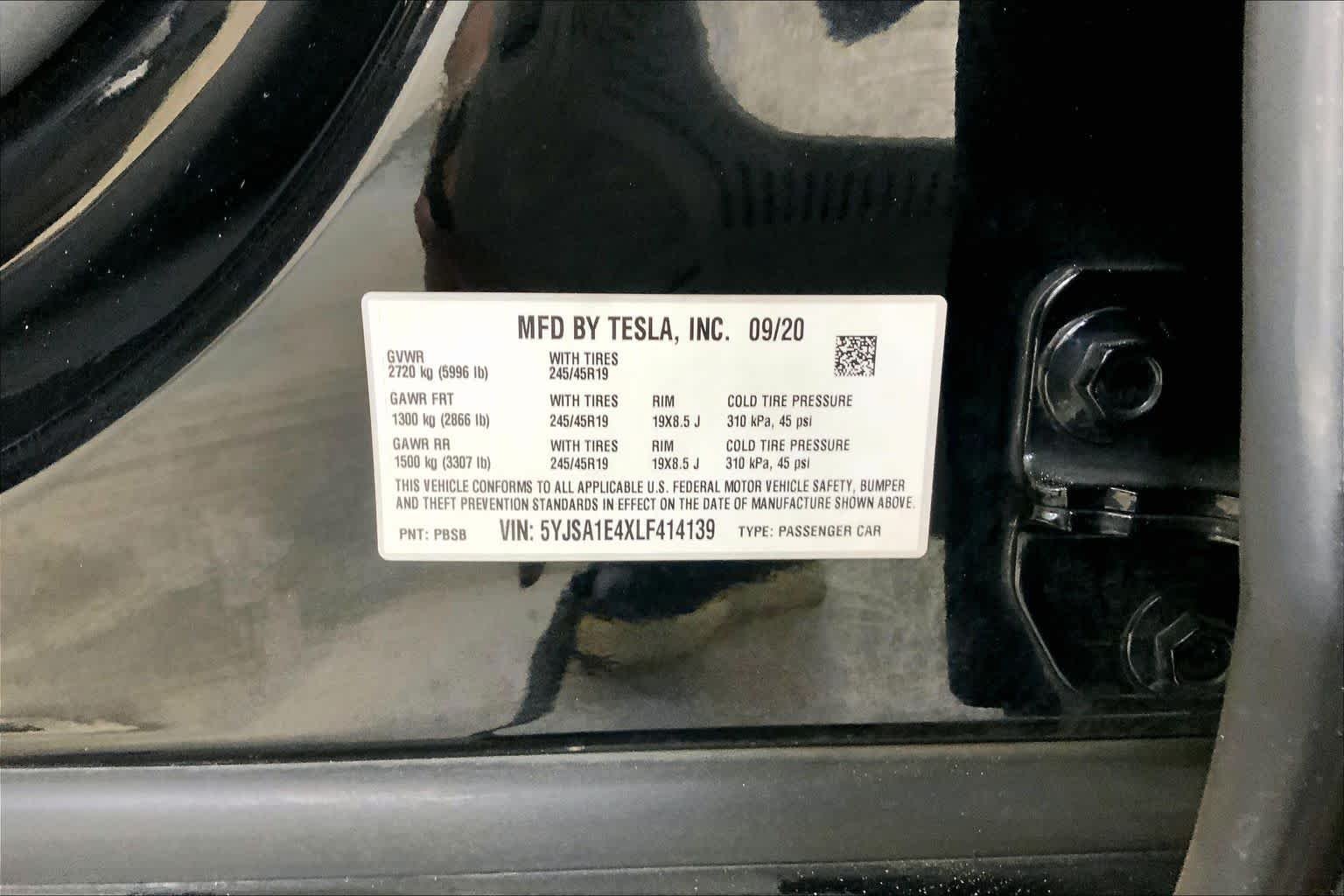 Used 2020 Solid Black Tesla Performance image 36