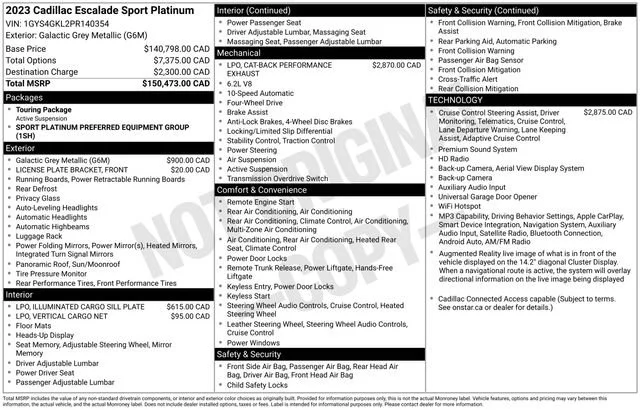 2023 Cadillac Escalade 4WD Sport Platinum