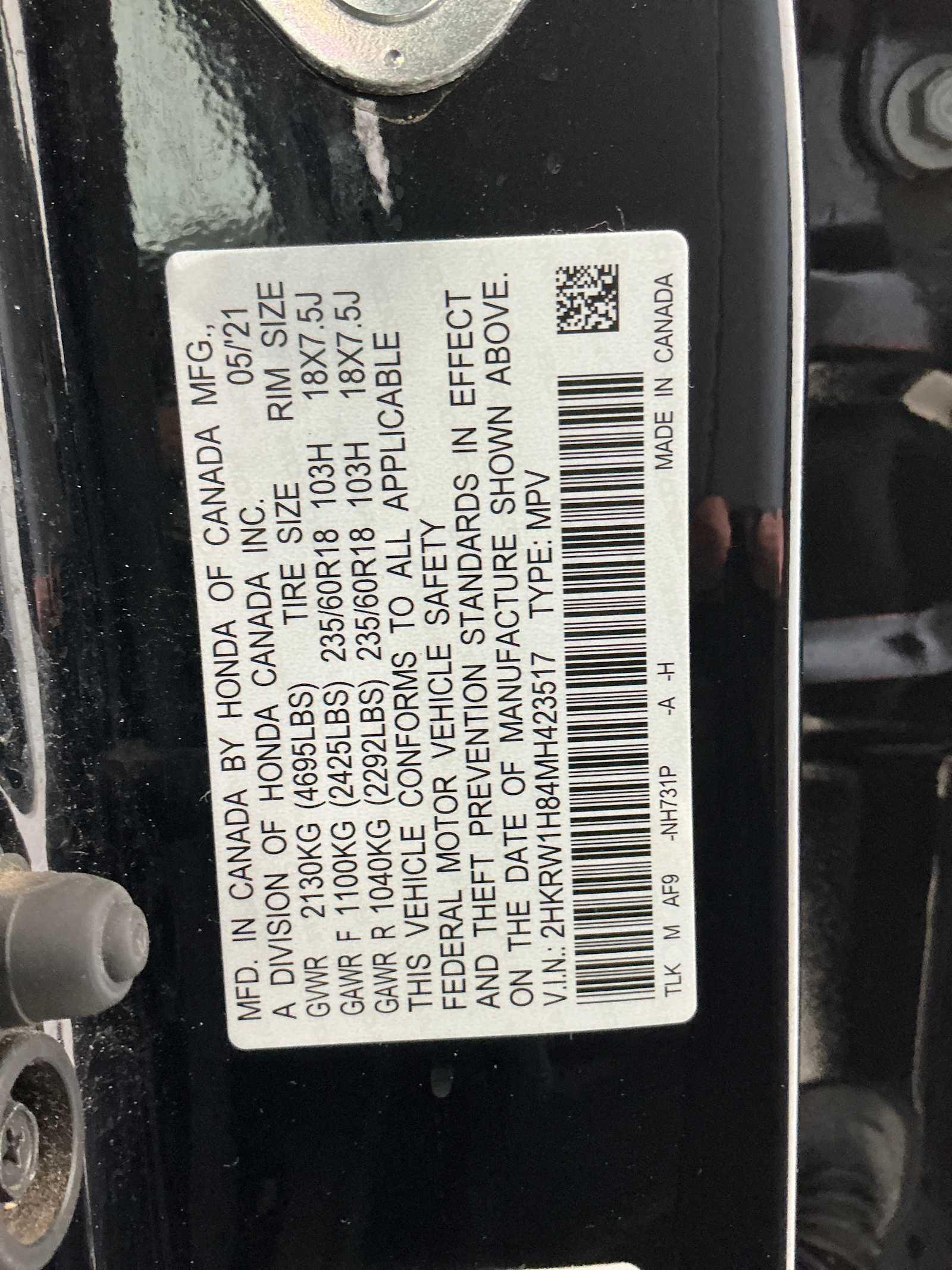 Used 2021 Crystal Black Pearl Honda EX-L image 28