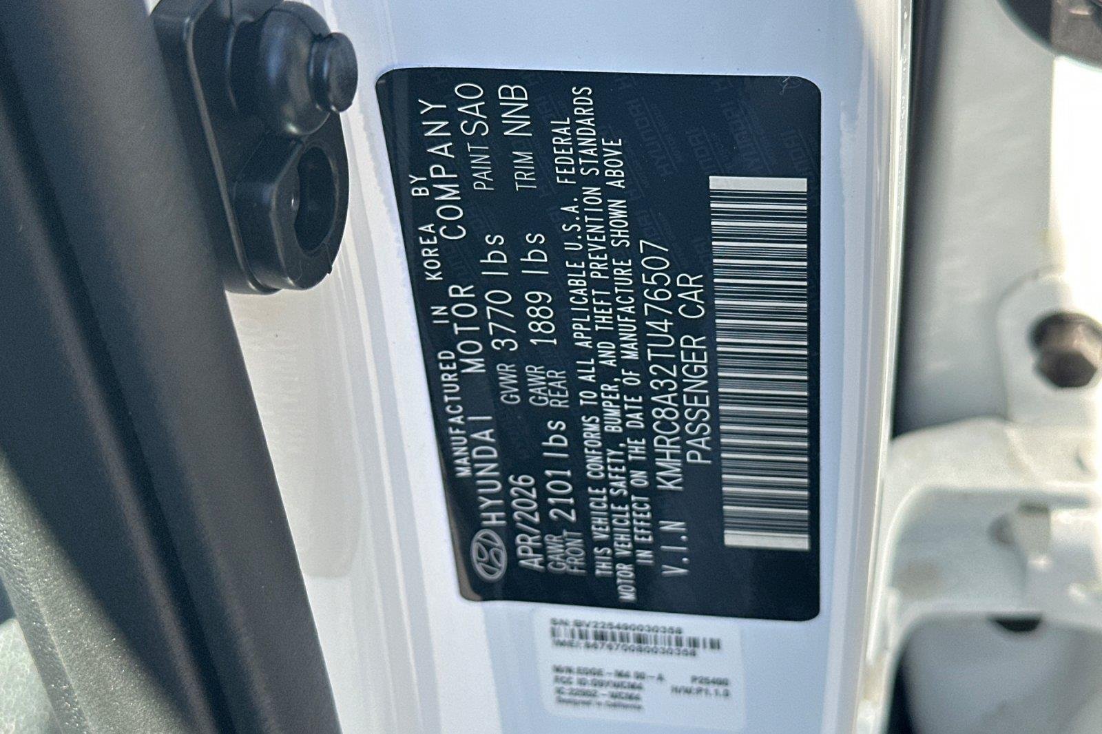 New 2026 Lunar White w/Black Roof Hyundai SEL w/Two-Tone Roof image 56