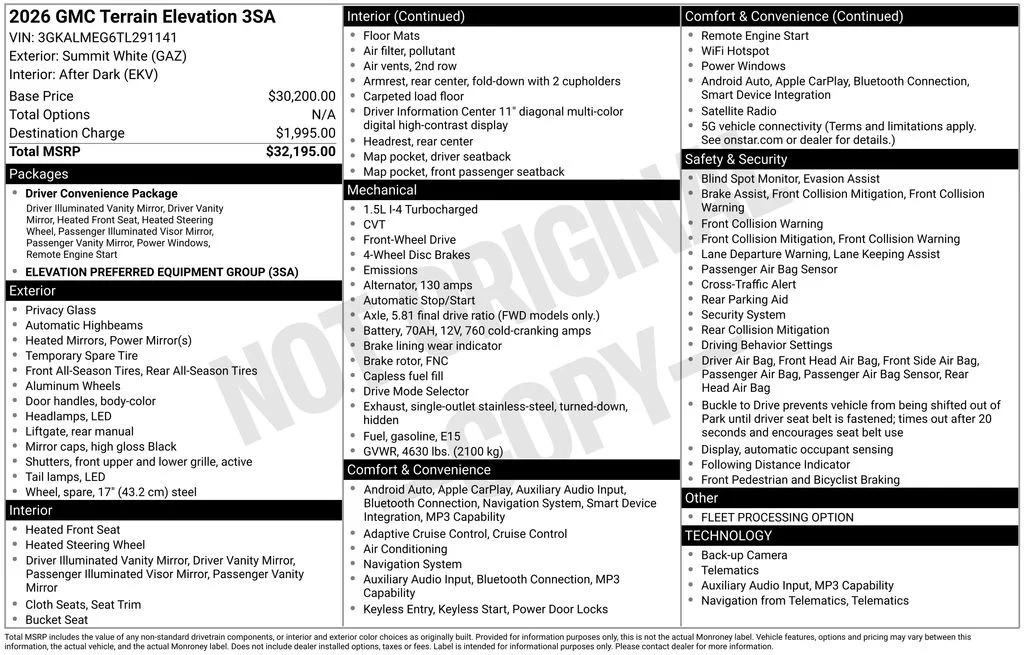 2026 GMC Terrain Elevation FWD's photo