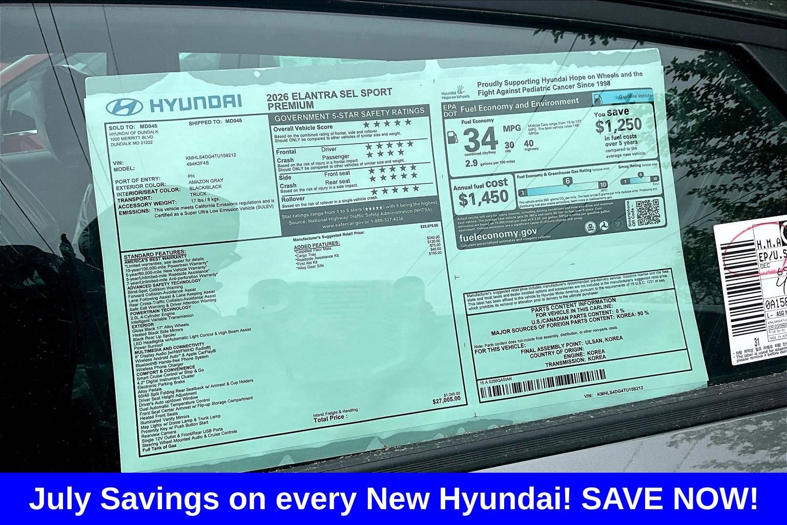 New 2026 Gray Hyundai SEL Sport Premium image 15